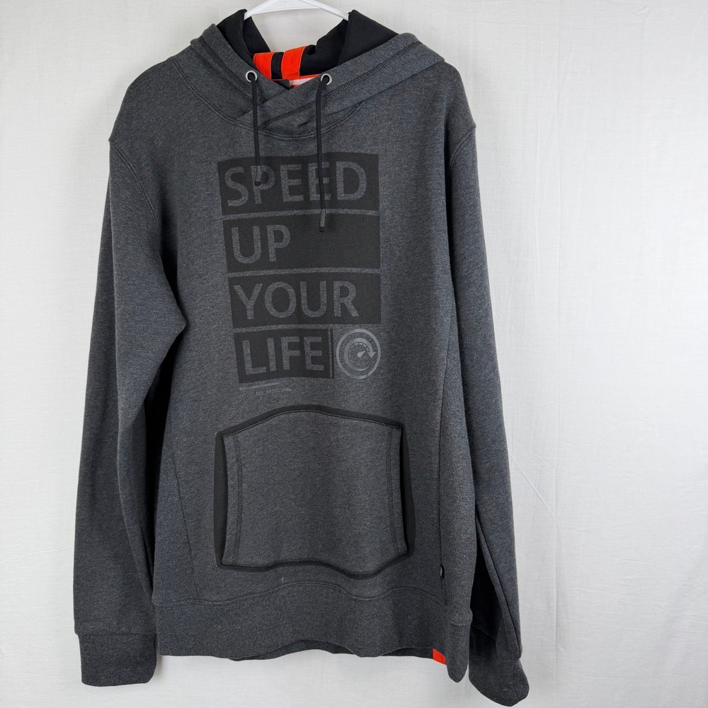 Mini Cooper Speed Up Your Life Hoodie Mens XL Gray Graphic Sweatshirt Racing
